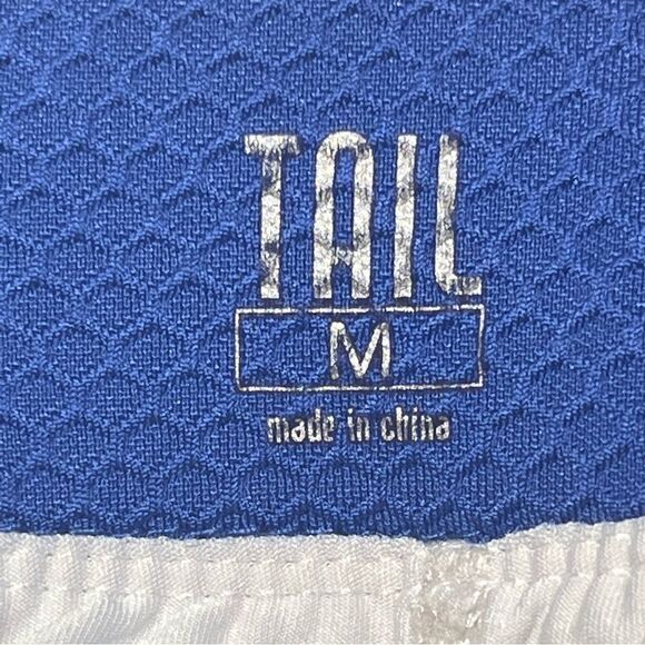 Tail golf skort embossed cerulean blue metal zipper pockets 17 inch size M - Picture 5 of 13
